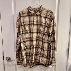 Men's Abercrombie Beige & Brown Plaid Shirt